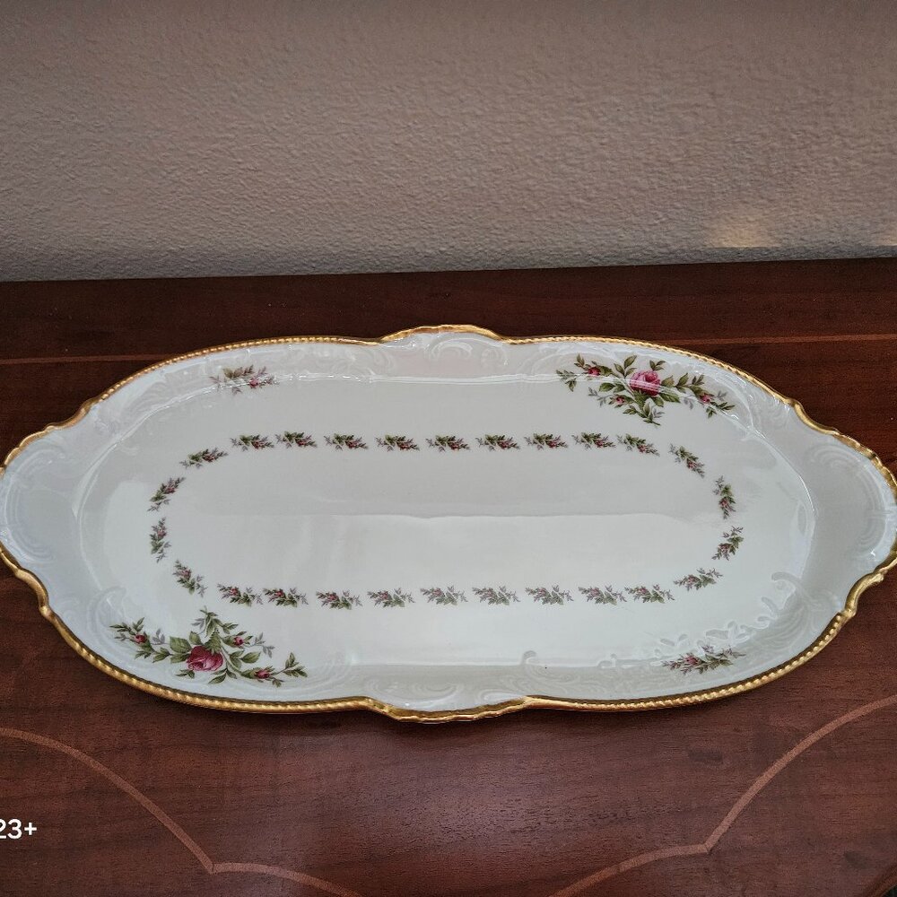 ANTIQUE VINTAGE ROSENTHAL GERMANY SANSSOUCI FLOWER SERVING DESSERT TRAY PLATTER